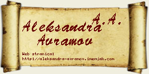 Aleksandra Avramov vizit kartica